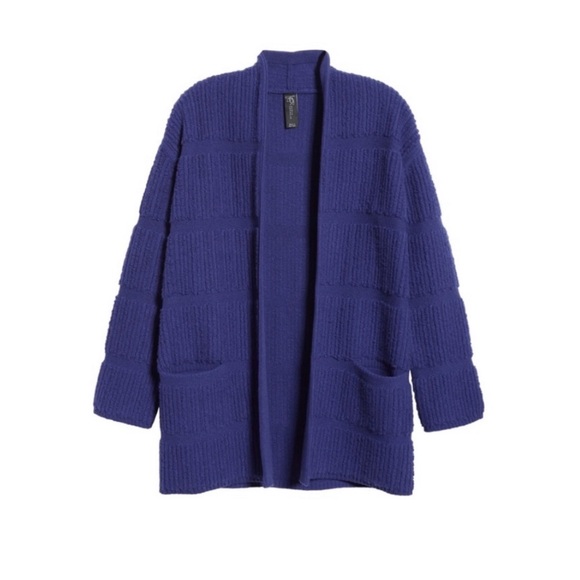 Maria Cornejo Purple Loop Knit Cashmere & Wool Sweater Coat - Picture 5 of 16